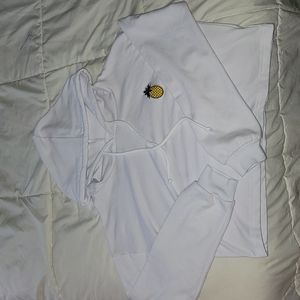 White Pineapple Crop Top Sweatshirt